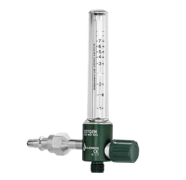 Oxygen flowmeter compatible with humidifier bottle