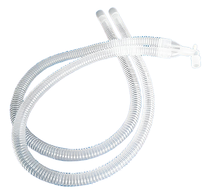 Dual-limb corrugated breathing circuit with green connectors