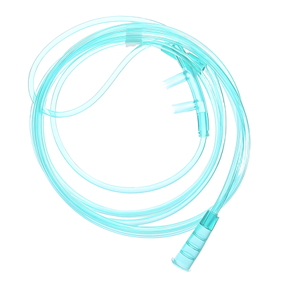 Disposable nasal oxygen cannula with soft prongs and oxygen tubing